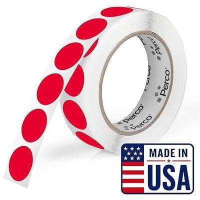 Perco Red Round Circle Dot Sticker 1-Inch Labels with Perforation for Easy Tear-Off, 1,000 Stickers per Roll - Sale, Discount & Urgent Labels for Pricing & Alerts, Strong Adhesive - Made in USA