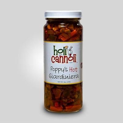 Holi Cannoli Poppy's Chicago-Style Hot Giardiniera - 16 Ounces - Made in Chicago