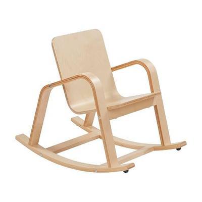 ECR4Kids Bentwood Rocking Chair with Armrests, Montessori, Natural | Durable birch, GREENGUARD Gold Certified, 2-5 years, 74 lb capacity, comfortable curved seat, nylon glides, classroom/home