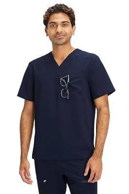 Fabletics Men's Helix 1-Pocket Scrub Top - MotionTech, Wrinkle-Resist, Chest Pocket, Anti-Shrink, Semi-Slim Fit
