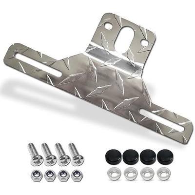 FBJTDQ Trailer License Plate Bracket Frame- Aluminum Heavy-Duty Bracket Holder for Trucks, Trailers, RVs, Boats, 1 Pack Universal License Plates with Mounting Screws, Caps