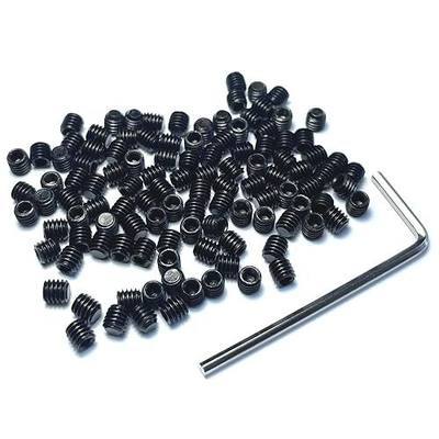 110pcs Set Screws M4 x 4mm 304 Stainless Steel Allen Head Hex Socket 4X4mm Set Screws Grub Hex Head Sockets with M2 Allen Wrench.(4mm Length)