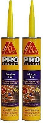 Sikaflex Mortar Fix, Limestone, Polyurethane sealant for Repairing Damaged Mortar, Joints and Gaps. Sealing Mortar Cracks 10.1 fl. oz Cartridge (Pack of 2)