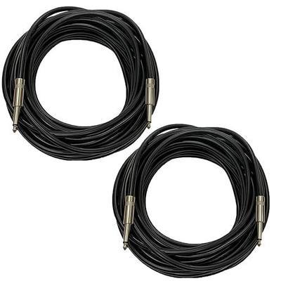Professional 50 Feet 12 Gauge 1/4" to 1/4" TS Speaker Cables - 12AWG 50ft DJ/PA Speaker Cords Amp Audio Wires - 2 Pack