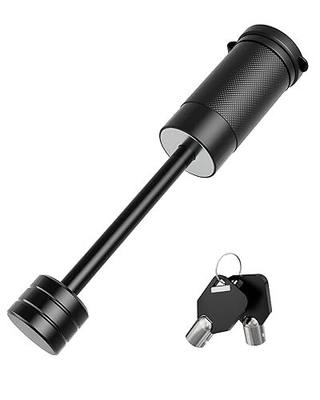 RETRUE Trailer Tongue Coupler Lock, 1/4 Inch Dia, 3-1/2 Inch Span,1 Pack | Push-to-lock Design,Weather-Resistant,Rust-Resistant, Latch-Type Coupler, For Tow Boat RV Truck Car's, Black