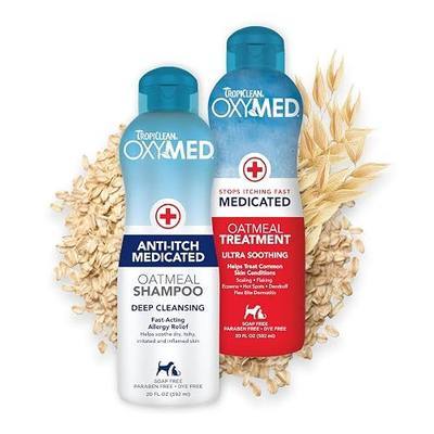TropiClean OxyMed Medicated Dog Shampoo and Conditioner Set, 2 Pack | Skin-Soothing Oatmeal Formula | For Itchy Skin | Shampoo & Conditioner Set | For Dogs & Cats
