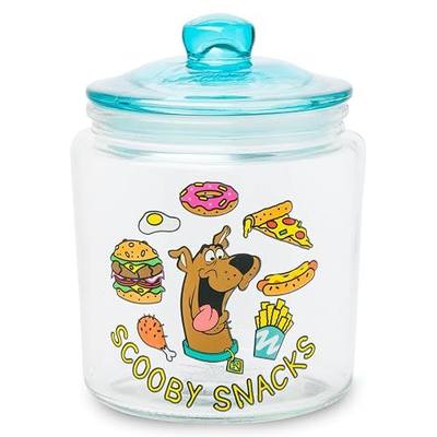 Silver Buffalo Scooby Doo Scooby Snacks Glass Cookie Snack Candy Jar with Lid (Small) | Cookie Candy, Small Size