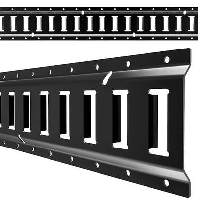 E Track 4'(2 Pack) with Powder-Coated Steel Trailer Tie Down for Garages, Trucks, Pickups, and Vans, E-Track Rail Reliable Cargo Restraint (Screws Not Included)