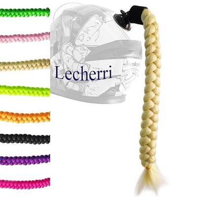 Long Braids Ponytail Extension with Suction Cup for Helmet 1PC Helmet Accessories Helmet Braids Hair Decoration Helmet Pigtails for Motorcycle Bicycle Ski Helmet 22inch(Helmet Not Included)