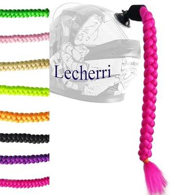 Long Braids Ponytail Extension with Suction Cup for Helmet 1PC Helmet Accessories Helmet Braids Hair Decoration Helmet Pigtails for Motorcycle Bicycle Ski Helmet 22inch(Helmet Not Included)