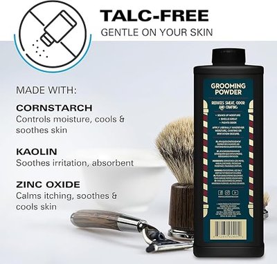 Bump Patrol Pro Talc Free Grooming Powder for Hair & Body - 14 oz | Talc-free body powder helps absorb sweat, reduce odor, and minimize chafing. Gentle cornstarch formula for daily use.