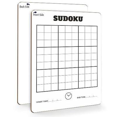 SCRIBBLEDO Dry Erase Sudoku for Kids Sudoku Puzzles for Adults All Ages 9”x12” White Board Easy Hard Sudoku Math Educational Game Whiteboard
