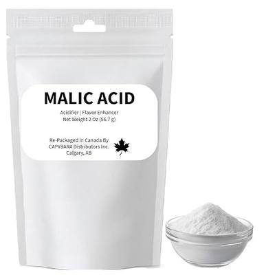 Malic Acid Powder 2 Oz (56.7 g) - Sold by CAPYBARA Distributors Inc. | Food Grade, Used In Making Wine Cider Mead Beer Baking Soda Sparkling Water