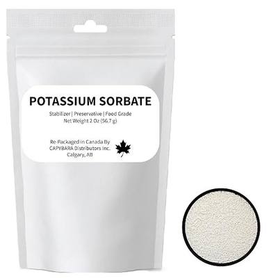 Potassium Sorbate 2 Oz (56.7 g) - Sold by CAPYBARA Distributors Inc. | Food Grade, Preservative Stabilizer for Winemaking Brewing Cider Mead Kombucha Soft Drinks Baking Cooking