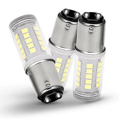 12V 1076 1142 1004 S8 5W 6000K White BA15D LED Marine anchor Bulb, 3 Pack | Double Contact/DC Bayonet Base, Equivalent to 35-40W, AC/DC12-24V 500lm for RV Camper Trailer Boat Trunk Interior Lights