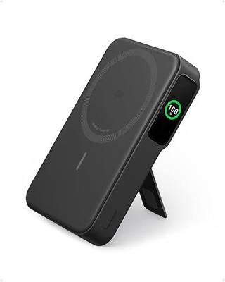 Anker MagGo Power Bank, Qi2-Certified 15W 10,000mAh Portable Charger | Ultra-Fast MagSafe-Compatible Charging, Smart Display and Stand, for iPhone 15 / 14 / 13 / 12 Series (USB-C Cable Included)