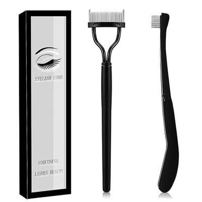 Eyelash Comb - 2PCS Eyelash Separator Tool,Lash Separator | Lash Comb With Cover For Girls Women,Eye Makeup Brushes Separator,Mascara Applicator Tools With Metal Teeth