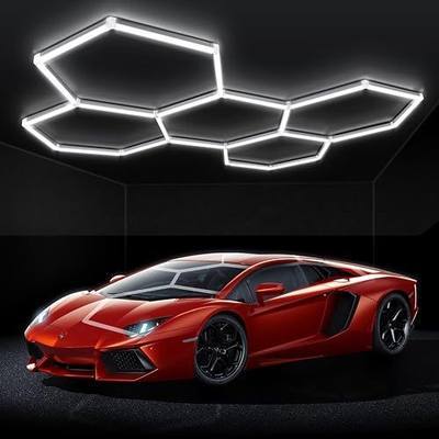 LED Hexagon Garage Lights, 24 Pack Car Garage Light Tubes, 192W, 23040LM, 6500K Super Bright, 5 Grid Systems Car Detailing LED Hex Light for Warehouse Workshop Basement Gym