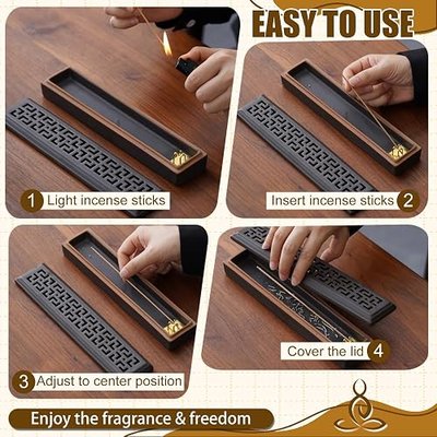 CEREMONY Incense Holder for Sticks, Ceramic Insence-Stick Holder Ash Catcher Yoga