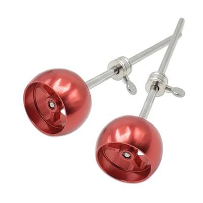 CashBeat 2-Pack Bass Drum Pedal Beater, Aluminum Alloy Round Head, 7.7 Inch | Kick Drum Beater Replacement with Round Hammer Head, Metal Beater for Drum Set, Percussion Drum Hardware Accessory, Red