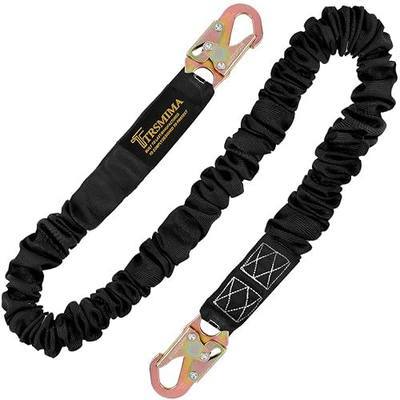 TRSMIMA Safety Harness Lanyard Retractable - Shock Absorbing Lanyard 6ft | Fall Protection 6 FT Single Leg Internal Shock Absorbing with Dual Snap Hook