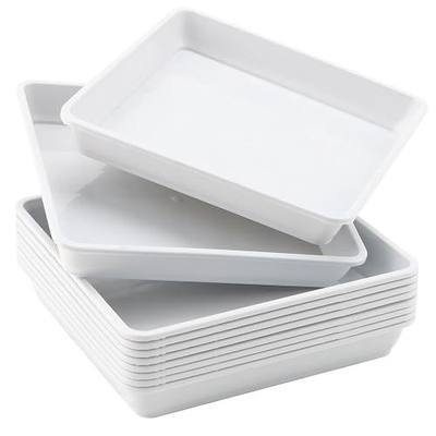 JOIKIT 10 PCS 10 x 10 Inch Square Plant Saucer, Plastic Plant Saucer Drip Tray, Square Flower Pot Tray for Indoors and Outdoor Plant Pots, 1.38 Inch Deep, White