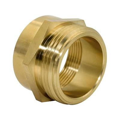 Fire Equipment Hexagonal Hose Fitting, Brass | 1-1/2" NPT Female x 1-1/2" NST (NH) Male Adapter