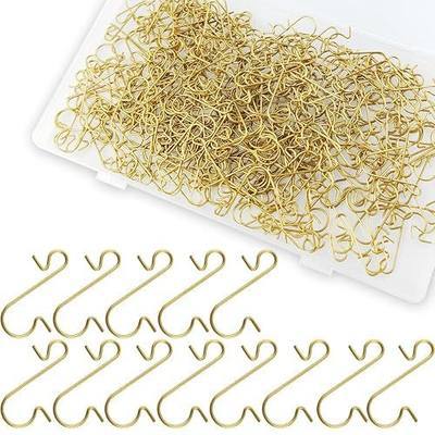 TIHOOD 300PCS Ornaments Hooks, Christmas Ornament Hangers (Gold)