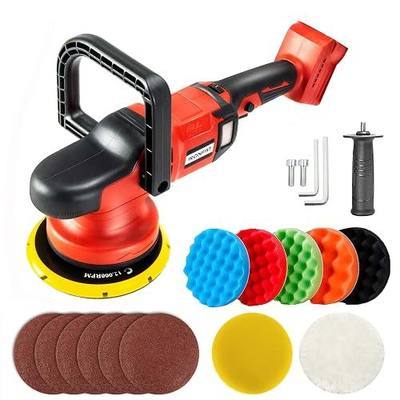 IRONFIST Cordless Orbital Polisher Compatible with Milwaukee M18 Battery, Car Polishing Waxer Machine 6inch work disk with brushless motor 6 speeds 750-6800RPM, (No Battery)