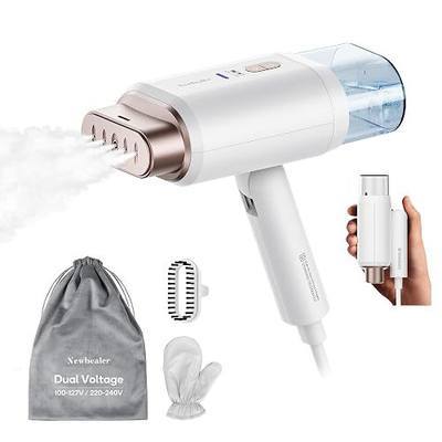Newbealer Pro Business Travel Steamer, 1200W Dual Voltage, 180ml (Gold) | Foldable & 20s Fast Heat, 360° Anti-Spill Garment Steamer, Solid 1.72 lbs, Auto-Off, for Global Business Trip/Hotel/Office