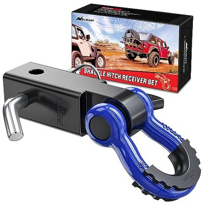 Nilight Shackle Hitch Receiver 2inch for Vehicle Recovery with 3/4" Shackle