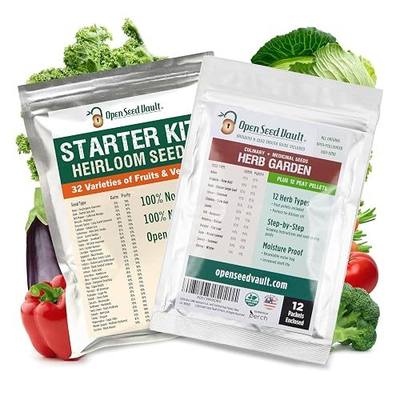 Vegetable, Fruit & Herb Seeds | 44 Individual Packs | 2026 Season | Non-GMO, High Yield - 15,000+ Seeds | Tomato, Cucumber, Corn, Basil and More | for Indoor & Outdoor Garden Planting