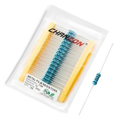 Chanzon 100pcs 1/2W (0.5W)200Ω ohm Metal Film Fixed Resistor 0.01 ±1% Tolerance 200 R MF Through Hole Resistors Current Limiting Rohs Certificated
