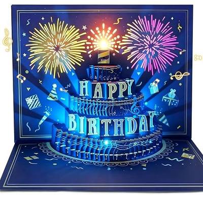 MZD8391 3D Pop Up Birthday Cards, Musical LED Lights Birthday Cards, Greeting Cards, Birthday Gifts for Mom Women Men Kids Child Dad Father Wife