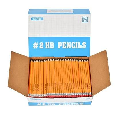 Rarlan Wood-Cased #2 HB Pencils, Pre-sharpened, 360 Count Bulk Pack | Classroom Pencils with Erasers for School and Teacher Supplies, Writing, Drawing and Sketching, Back to School