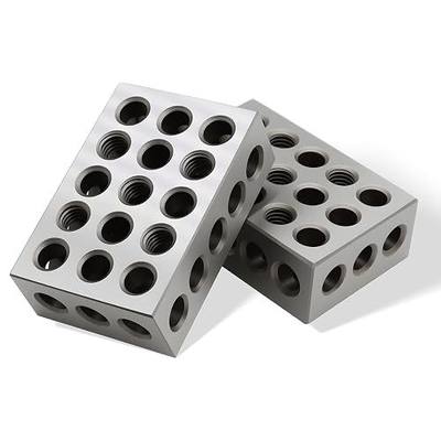 Nakkaa 1"×2"×3" Setup Blocks Matched Pair 23 Holes 0.0002" Hardened Steel | Rugged steel construction, Reliable workholding tool for machinist metalwork and woodworking layout tasks