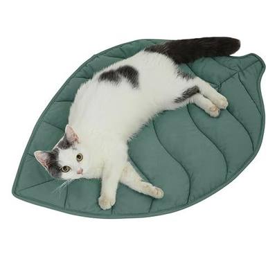 Letalong 30 X 20 Inch Leaf Shaped Cotton Cat Bed Pad, Warming Cat Mat, Pet Warming Pad for Cats, Warmer Mat for Feral and Indoor Cats, 2025 Enlarged and Thickened Leaf Beds