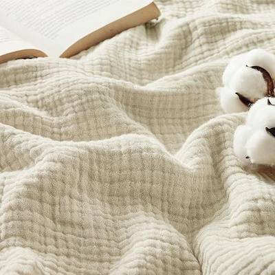 Bedsure 100% Cotton Muslin Blanket King Size for Bed - 4-Layer Lightweight Breathable Summer Gauze Muslin Blanket for Adults, Soft Thin Bedspread Coverlet All Season, Linen Beige, 108x90 Inches