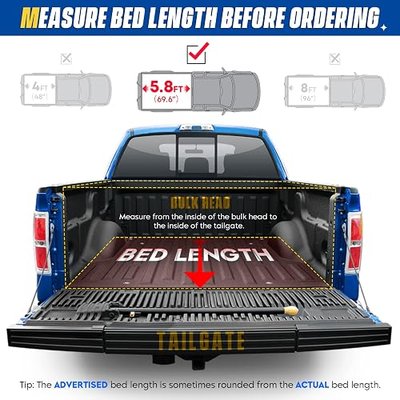 Soft Roll-up Truck Bed Tonneau Cover for 2019-2026 Chevy Silverado 1500 & GMC Sierra 1500, Fleetside 5.8 ft 69.6 in Bed, Not Fit Carbonpro Bed