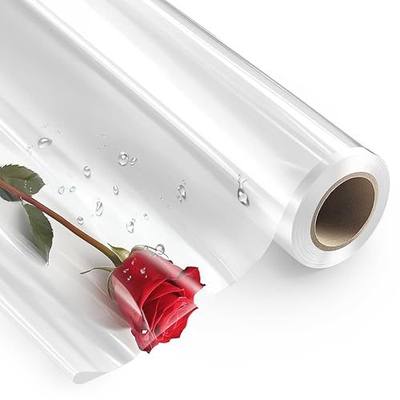 PerkHomy Clear Cellophane Wrap Roll 16" 3 Mil Thick Cellophane For Gift Basket Treats Goodie Wrapping Craft Flower Bouquet Plastic (Clear, 100ft (16in Width))