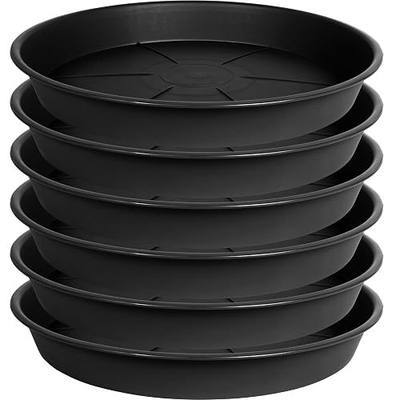 OVZILKI 6 Pack of Plant Saucer Tray 4 6 8 10 12 14 17 19 22 25 inch, Heavy Duty Plastic Pot Plant Drip Trays Saucers for Indoors Outdoor, Plant Water Tray for Planters 4-7" (6", Black)