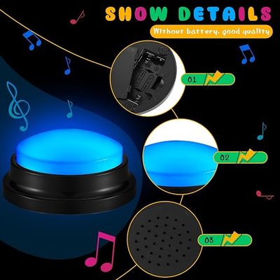 8 Pack Recordable Answer Buzzer, Game Party Trivia Supply,Bright Color | Sound Button for Home, Record, Loud Clear Output, Easy Re-record, Office Event, Group Game Night Fun, Participation Tool