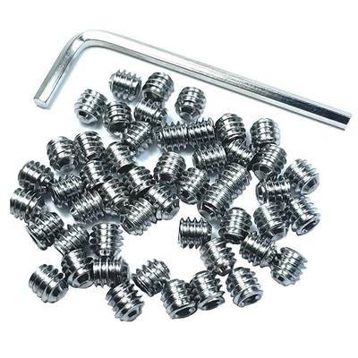 50pcs Set Screws 1/4-20 x 1/4" inch 304 Stainless Steel Allen Head Hex Hexagon Socket Set Screws with 1/8" Allen Wrench,Set Grub Screws Hex Allen Head Socket Set Screws.(1/4" Length)