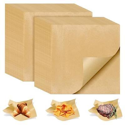 100 PCS Deli Paper Sheets 12x12 Inch, Unbleached Wax Paper Sheets for Food, Grease Resistant Sandwich Wrapping Paper for Cookies, Burger, Kitchen Cooking and BBQ (Brown)