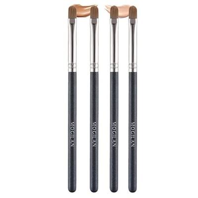 MOGLAN Small Concealer Brushes Under Eye Flat Makeup Brushes for Eyebrows Defining Dark Circles Puffiness Makeup Applicator with Liquid Cream Foundation Blending 4PCS