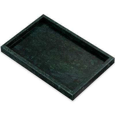11.8"x7.9" Natural Marble Vanity Tray, Stone Storage Tray for Bathroom Kitchen Vanity Dresser, Non-Resin/Non-Ceramic Marble Countertop Tray for Jewelry Candle Cosmetic Organizer