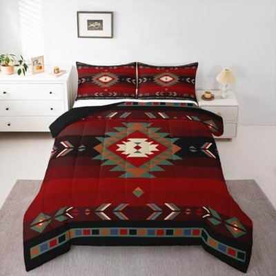 Feelyou Southwest Tribal Comforter Set Full Size Boys Girls Kids Bedding