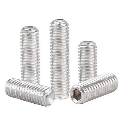 M3-0.5 x 8mm Hex Socket Set Grub Screws,Headless Cup Point,Flat Point Grub Bolt,Internal Hex Drive,304 Stainless Steel,Headless Concave End,Metric External Thread,for Towel Rack Door Knob 100 Pcs