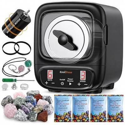 C1 Pro Max Professional Rock Tumbler Kit - Large 3LB Capacity & Brushless Motor, Up to 6X More Noise Cancelling, Ultra Quiet Rotary Polisher with Full Accessories, Ideal for Adults Kids