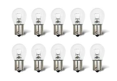 1156 Bulbs, S25 P21W 7506, Clear, 10 Pack | Single-contact design for compatible brake, turn signal or reverse lights. Verify the original bulb number and base.